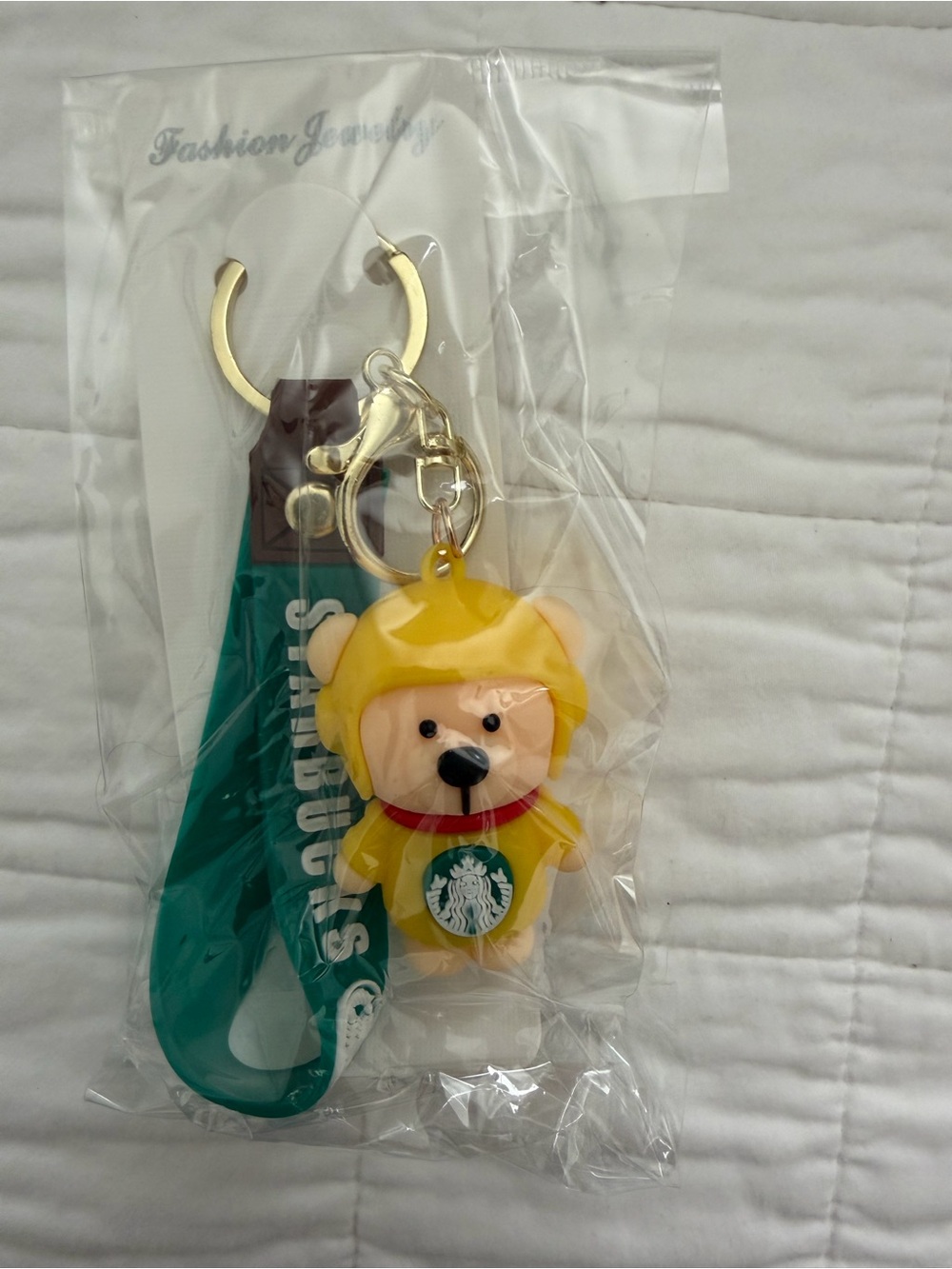 STARBUCKS Keychain Charms - bear with yellow jacket